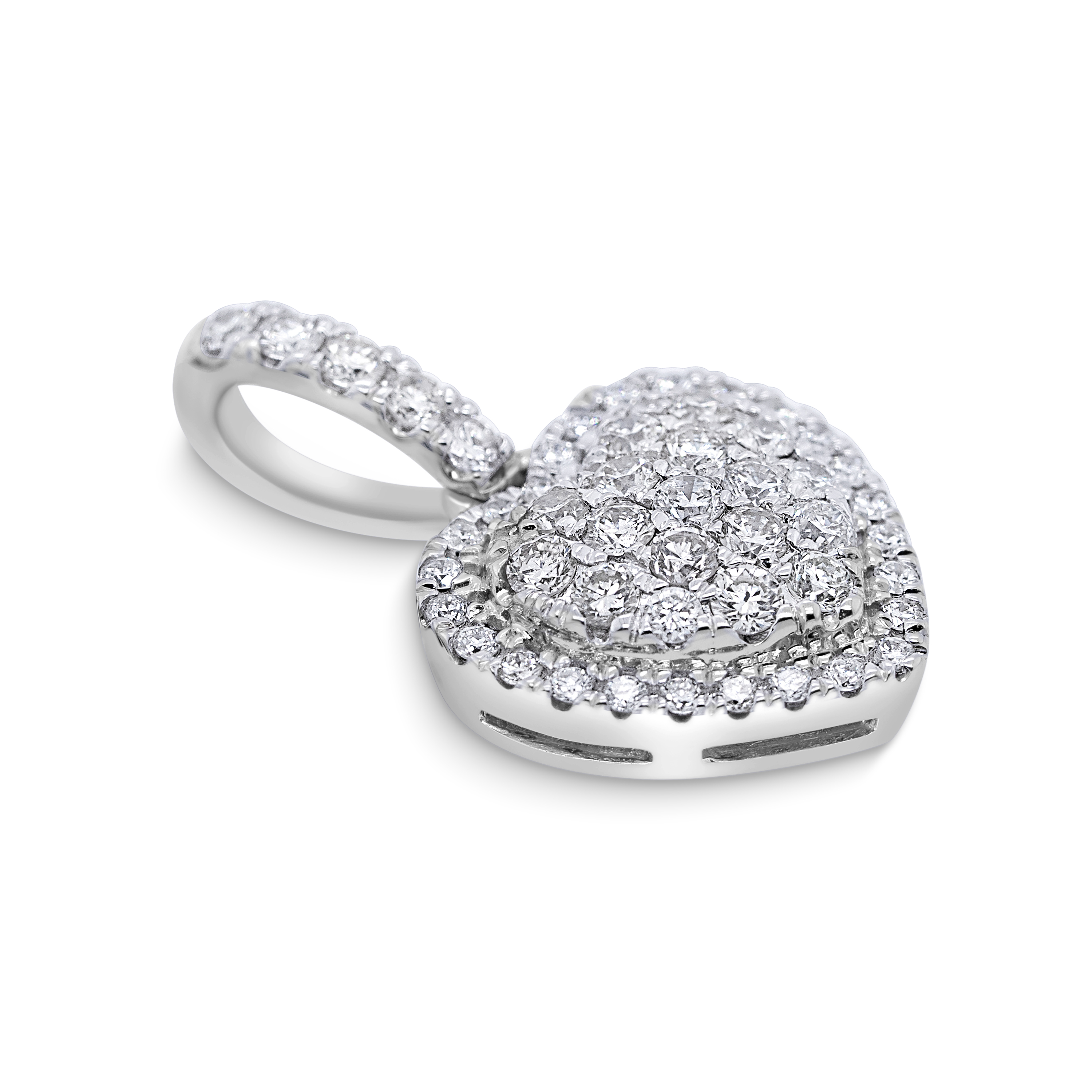 Diamond Heart Pendant 0.45 ct. 14K White Gold